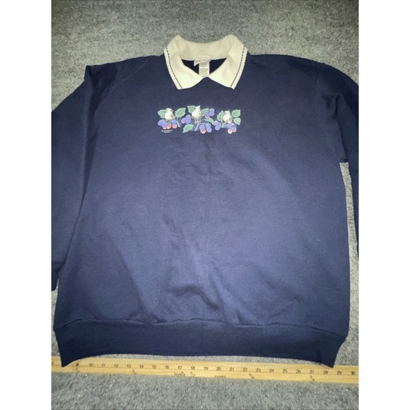 morning sun Tops - VTG 90s Morning Sun Collared Sweatshirt Womens 2XL Grandma Cottagecore Pullover